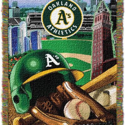 Northwest MLB Oakland Athletics Woven Tapestry Throw Blanket