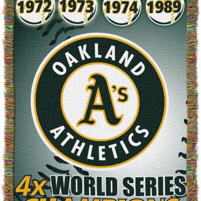 Northwest MLB Oakland Athletics Woven Tapestry Throw Blanket Commemorative