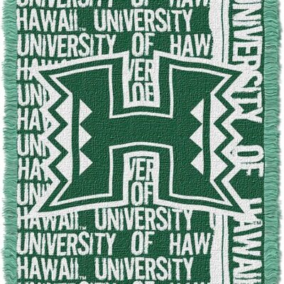 Northwest NCAA Hawaii Rainbow Warriors Woven Jacquard Throw Blanket Double Play