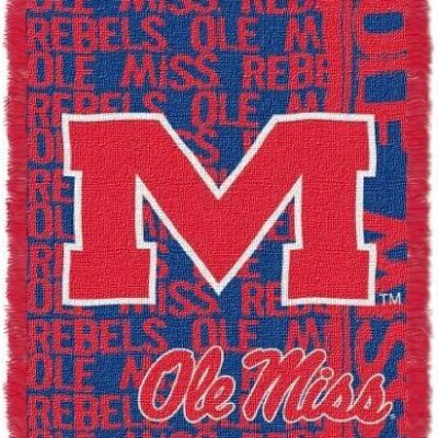Northwest NCAA Mississippi Old Miss Rebels Woven Jacquard Throw Blanket Double Play