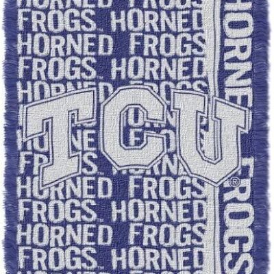 Northwest NCAA Tcu Horned Frogs Woven Jacquard Throw Blanket Double Play