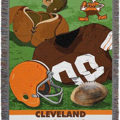 Northwest NFL Cleveland Browns Woven Tapestry Throw Blanket Vintage