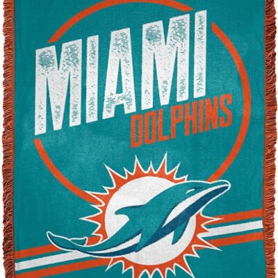 Northwest NFL Miami Dolphins Woven Jacquard Throw Blanket