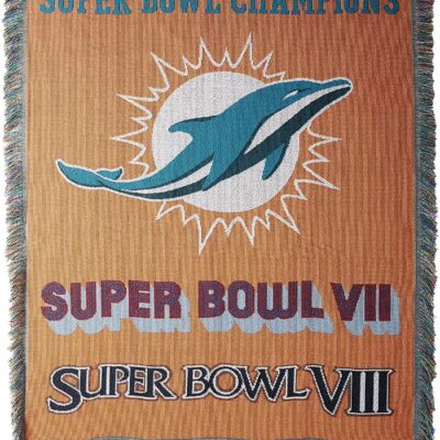Northwest NFL Miami Dolphins Woven Tapestry Throw Blanket Commemorative