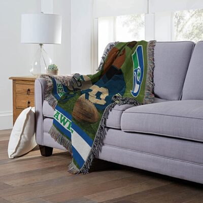 Northwest NFL Seattle Seahawks Woven Tapestry Throw Blanket Vintage 2