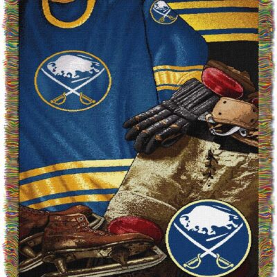 Northwest NHL Buffalo Sabres Woven Tapestry Throw Blanket Vintage