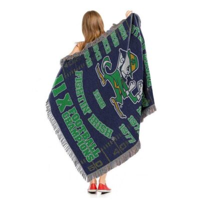Notre Dame Fighting Irish Commemorative Woven Tapestry Throw Blanket 3