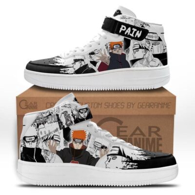 Pain Sneakers Air Mid Custom Anime Shoes Mix Manga for Otaku