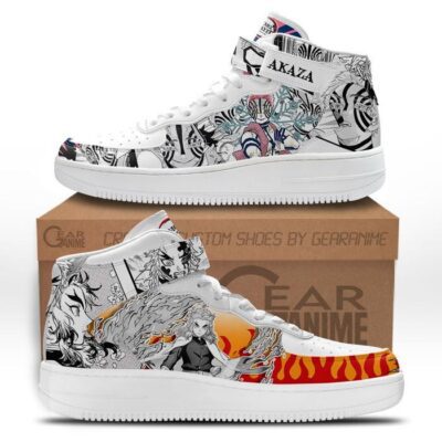 Rengoku Akaza Sneakers Air Mid Demon Slayer Anime Shoes Mix Manga
