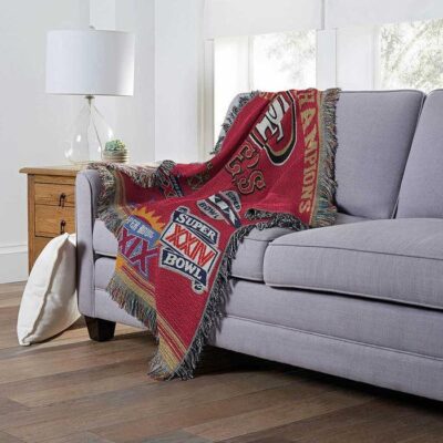 San Francisco 49ers NFL Commemorative Woven Tapestry Throw Blanket 4
