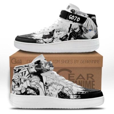 Satoru Gojo and Sukuna Sneakers Air Mid Custom Jujutsu Kaisen Manga Shoes