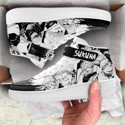 Satoru Gojo and Sukuna Sneakers Air Mid Custom Jujutsu Kaisen Manga Shoes 7 Satoru Gojo and Sukuna Sneakers Air Mid Custom Jujutsu Kaisen Manga Shoes 7