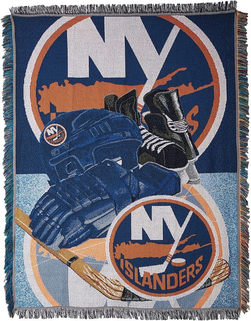 The Northwest Company NHL New York Islanders Woven Tapestry Throw Blanket Blue 1