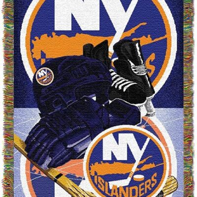 The Northwest Company NHL New York Islanders Woven Tapestry Throw Blanket Blue
