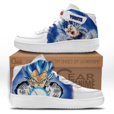 Vegeta Blue Sneakers Air Mid Custom Dragon Ball Anime Shoes for Otaku