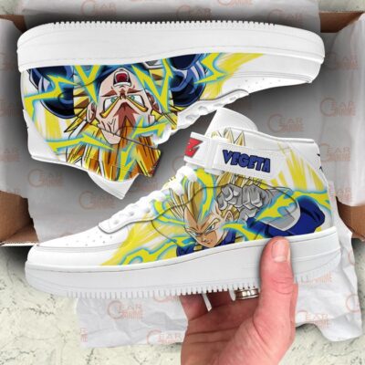 Vegeta Super Saiyan Sneakers Air Mid Custom Dragon Ball Anime Shoes for Otaku 3