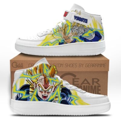 Vegeta Super Saiyan Sneakers Air Mid Custom Dragon Ball Anime Shoes for Otaku