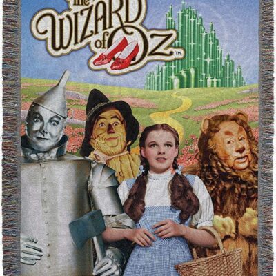Warner Brothers Wizard Of Oz "Group" Woven Tapestry Throw Blanket
