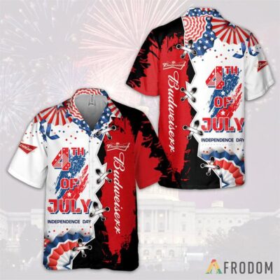 Aloha Independence Day Budweiser Hawaiian Shirt And Shorts Set 1