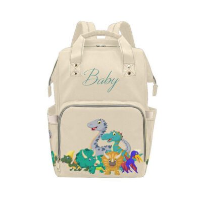 Baby Bag With Cute Cartoon Dinosaurs - Waterproof Multifunction Backpack