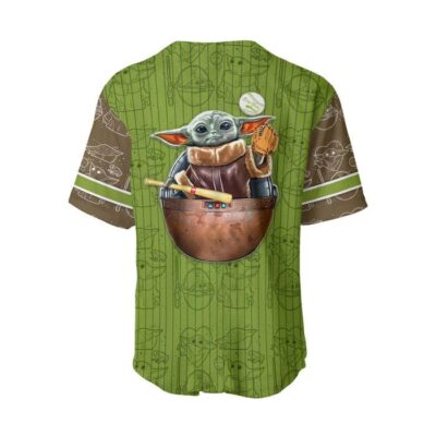 Baby Yoda Brown Navy Green Patterns | Disney Unisex Cartoon Graphic Casual Outfits | Custom Baseball Jersey 2 Baby Yoda Brown Navy Green Patterns Disney Unisex Cartoon Graphic Casual Outfits Custom Baseball Jersey 2