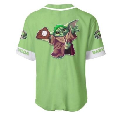 Baby Yoda Lime Green White | Disney Unisex Cartoon Graphic Casual Outfits | Custom Baseball Jersey 2 Baby Yoda Lime Green White Disney Unisex Cartoon Graphic Casual Outfits Custom Baseball Jersey 2