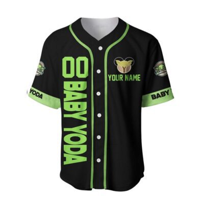 Baby Yoda Star Wars Green Black | Disney Unisex Cartoon Graphic Casual Outfits | Custom Baseball Jersey 1 Baby Yoda Star Wars Green Black Disney Unisex Cartoon Graphic Casual Outfits Custom Baseball Jersey 1