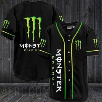 Black Monster Energy Baseball Jersey