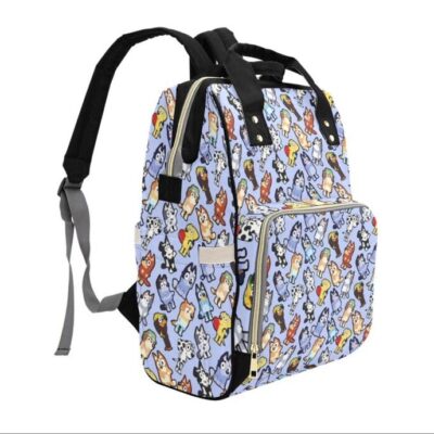 Bluey Dogs Diaper Bag Backpack Multifunctional Backpack 2 Bluey Dogs Diaper Bag Backpack Multifunctional Backpack 2