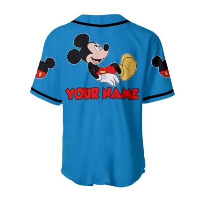 Chilling Mickey Mouse Red Blue Disney Unisex Cartoon Graphic Casual Outfits Custom Baseball Jersey 1