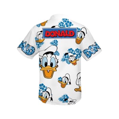 Donald Duck Hibiscus Summer Tropical Print Disney Hawaiian Button Down Shirt Shorts Set Unisex Outfits 3