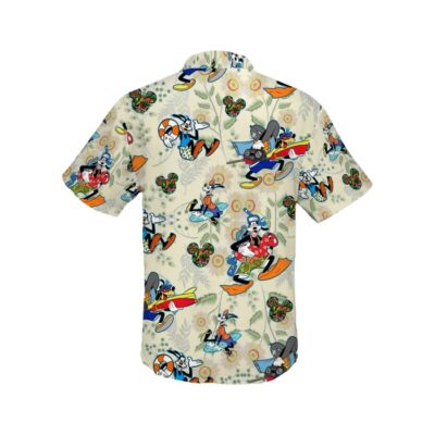 Goofy Dog Surf Snorkel Summer Tropical Print Disney Hawaiian Button Down Shirt Shorts Set Unisex Outfits 3
