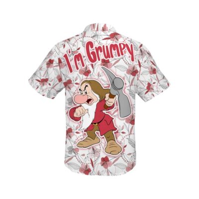 Grumpy Dwarf Hammer Summer Tropical Print Disney Hawaiian Button Down Shirt Shorts Set Unisex Outfits 2
