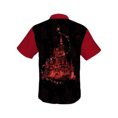 Grumpy Dwarf Red 50th Anniversary Glitter Castle Disney Hawaiian Summer Vacation Button Down Shirt Shorts Set Unisex Outfits 3