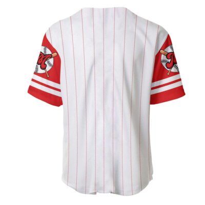 Mickey Mouse White Red Disney Unisex Cartoon Graphic Casual Outfits Custom Baseball Jersey 3