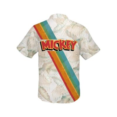 Mickey Rainbow Stripe Summer Tropical Print Disney Hawaiian Button Down Shirt Shorts Set Unisex Outfits 3 Mickey Rainbow Stripe Summer Tropical Print Disney Hawaiian Button Down Shirt Shorts Set Unisex Outfits 3