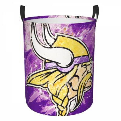 NFL Minnesota Vikings Hamper Bag Laundry Basket For Laundry Room Or Bathroom LD813