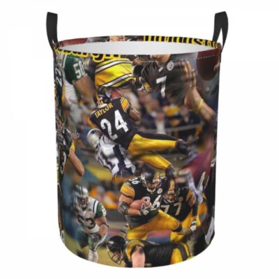 NFL Pittsburgh Steelers Hamper Bag Laundry Basket For Laundry Room Or Bathroom LD829