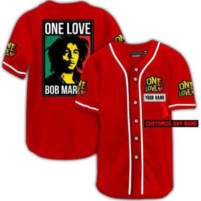 Personalized One Love Bob Marley Jersey Shirt 2