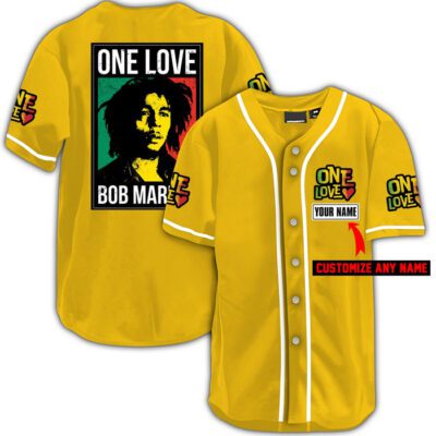 Personalized One Love Bob Marley Jersey Shirt 3