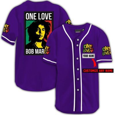 Personalized One Love Bob Marley Jersey Shirt 4