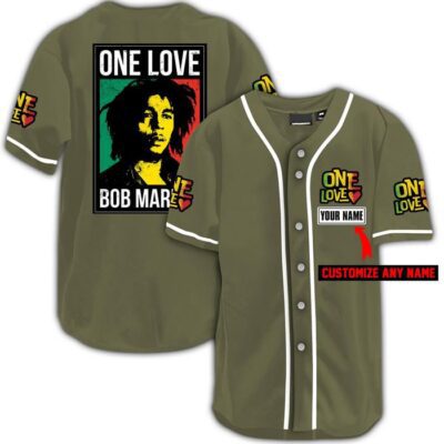 Personalized One Love Bob Marley Jersey Shirt 5