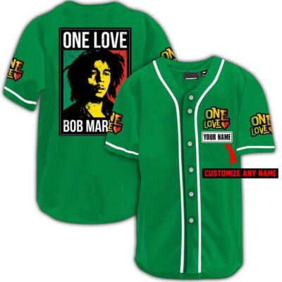 Personalized One Love Bob Marley Jersey Shirt 6