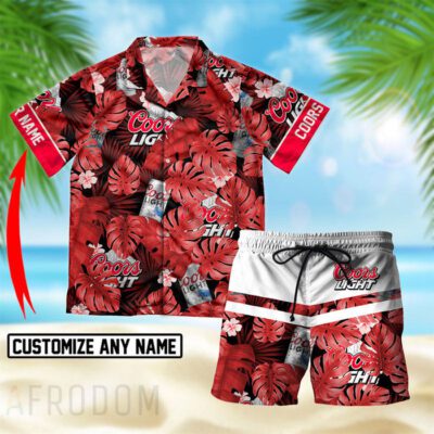 Personalized Tropical Coors Light Hawaiian Shirt And Shorts Set