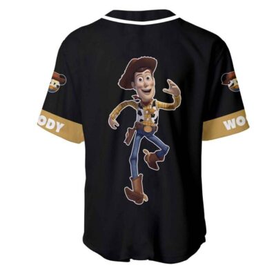 Toy Story Woody Golden Yellow Black Disney Unisex Cartoon Graphic Casual Outfits Custom Baseball Jersey 2