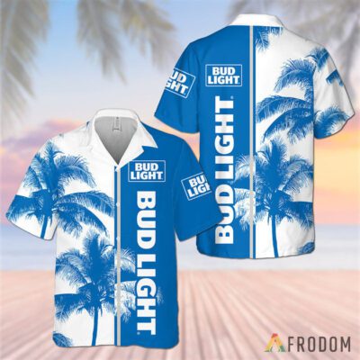Tropical Palm Bud Light Hawaiian Shirt And Shorts Set 2