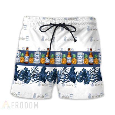 Tropical Pineapple Busch Light Hawaiian Shirt And Shorts Set 2