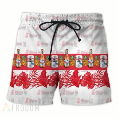 Tropical Pineapple Coors Light Hawaiian Shirt And Shorts Set 2
