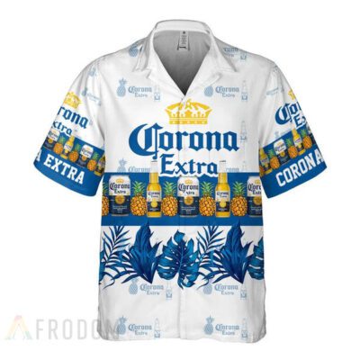Tropical Pineapple Corona Extra Hawaiian Shirt And Shorts Set 2