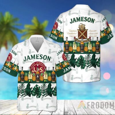 Tropical Pineapple Jameson Whiskey Hawaiian Shirt And Shorts Set 1